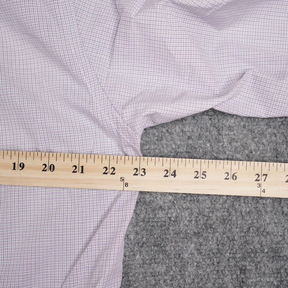 Michael Kors Button Down‎ Shirt Mens 15.5 32/33 Purple Micro Check Long Sleeve - Picture 6 of 6
